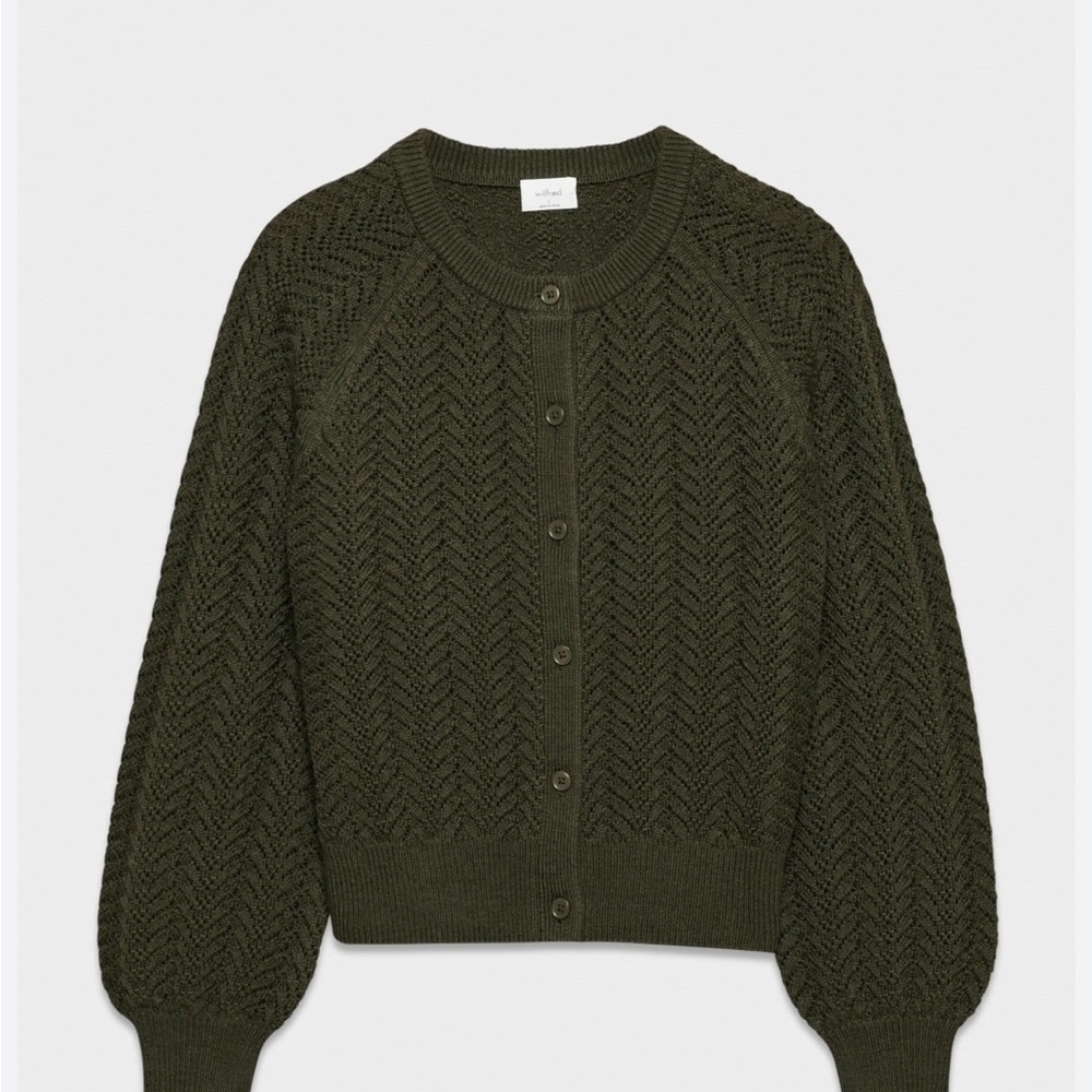 Wilfred Dark Olive Cardigan Sweater